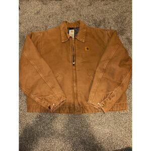 Vintage Carhartt Detroit Jacket Brown Collar blanket lined J146 BRN Mens xxl